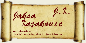 Jakša Kazaković vizit kartica